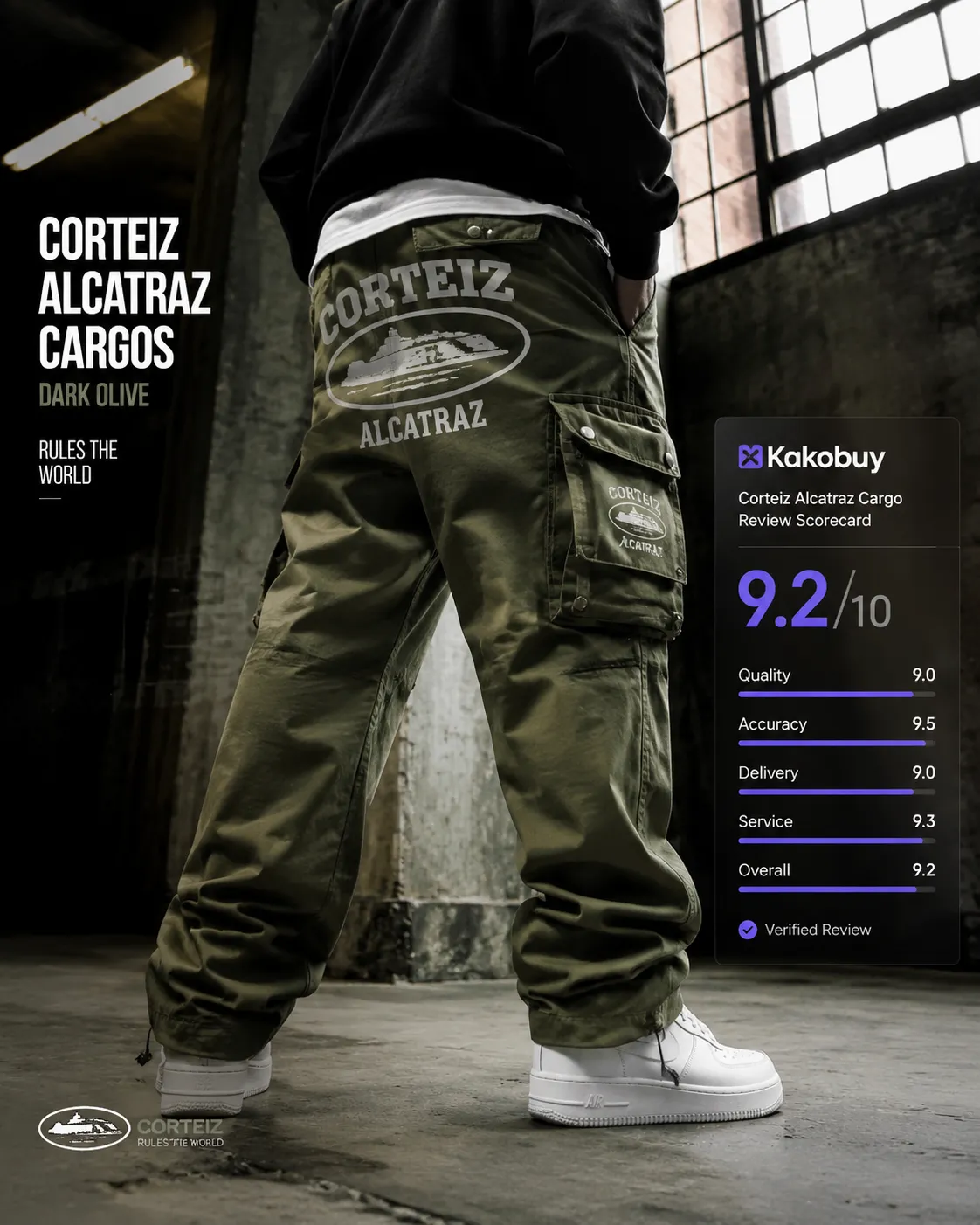 Corteiz Alcatraz Cargos review and quality assessment by Kakobuy